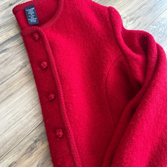 Vintage Lands End Boiled Wool 10 sweater cardigan jacket - Picture 10 of 10